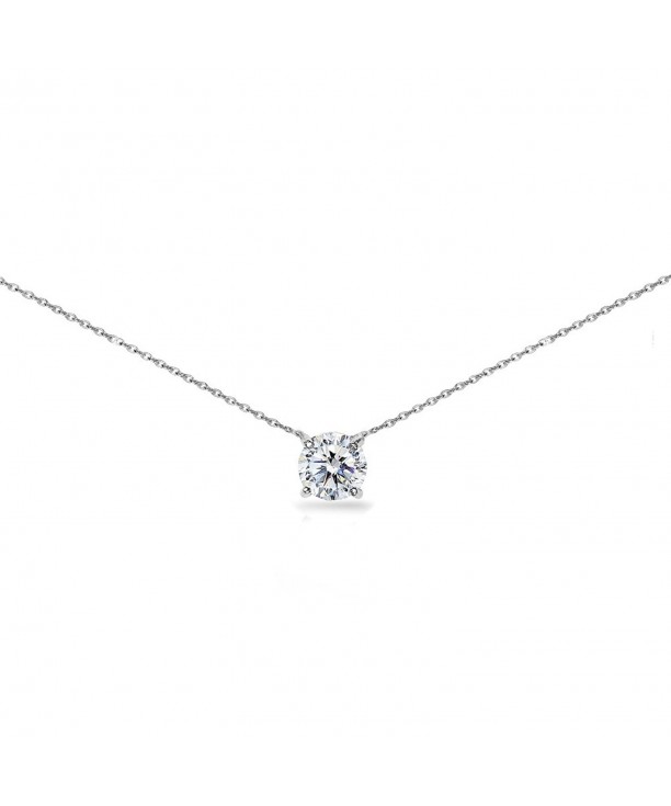 Sterling Solitaire Necklace Swarovski Crystal