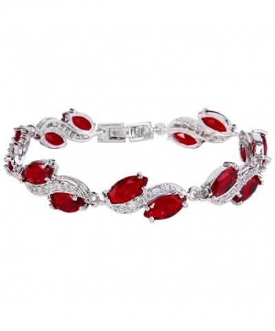 EleQueen Silver tone Zirconia Marquise Bracelet