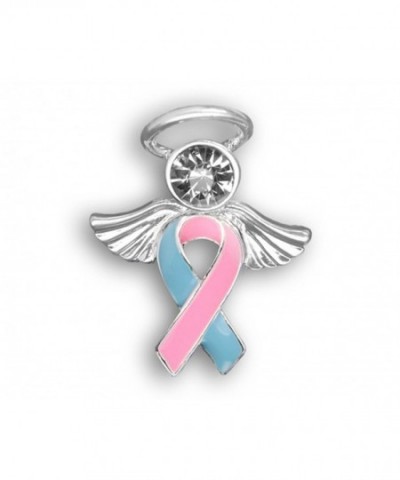 Pink Blue Ribbon Pin Retail