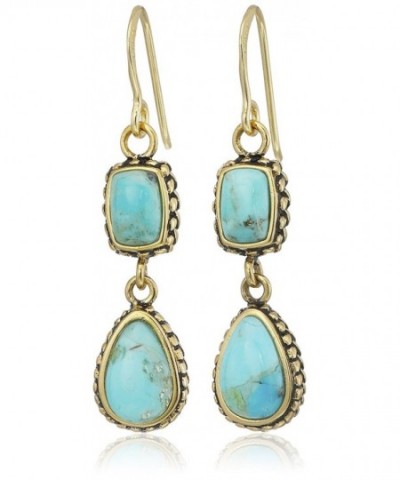 Barse Bronze Turquoise Multi Shape Earrings