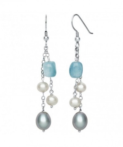 Sterling Cultured Freshwater Aquamarine Earrings