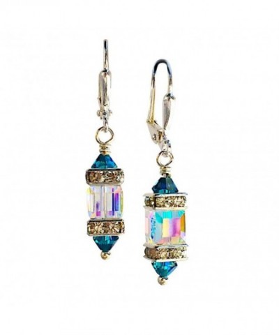 HisJewelsCreations Crystal Rhinestone Squardelle Earrings