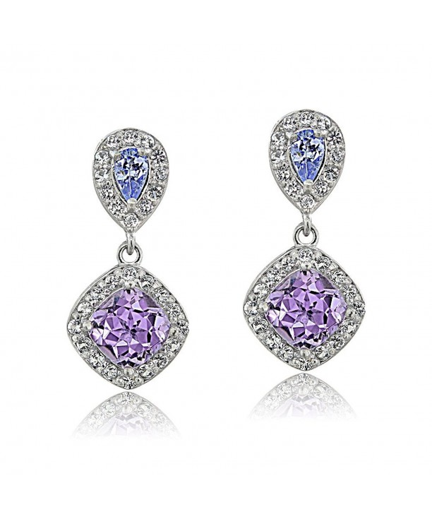 Sterling Silver Amethyst Tanzanite Earrings