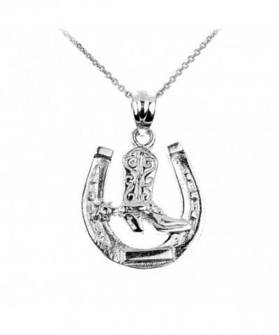 Sterling Silver Horseshoe Pendant Necklace