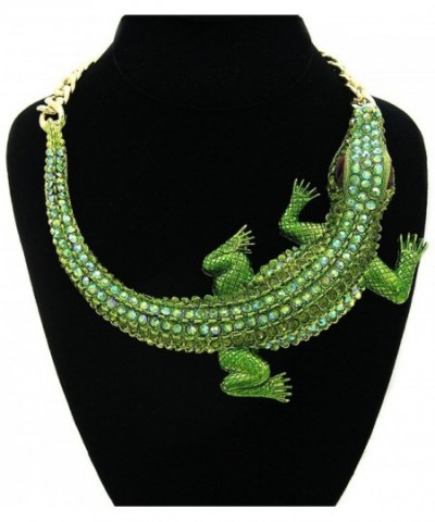 GALHAM Crocodile Pendants Statement Necklace