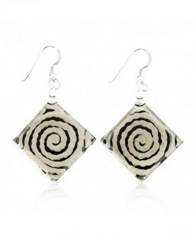 Sterling Silver Painted Murano Earrings