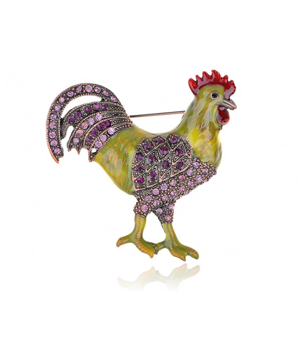 Alilang Copper Rhinestones Chicken Rooster