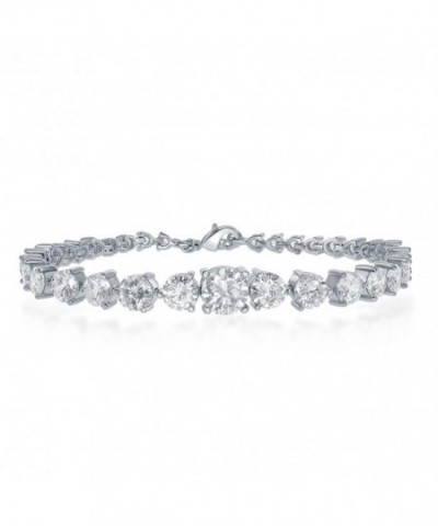 NYC Sterling Zirconia Graduated Bracelet