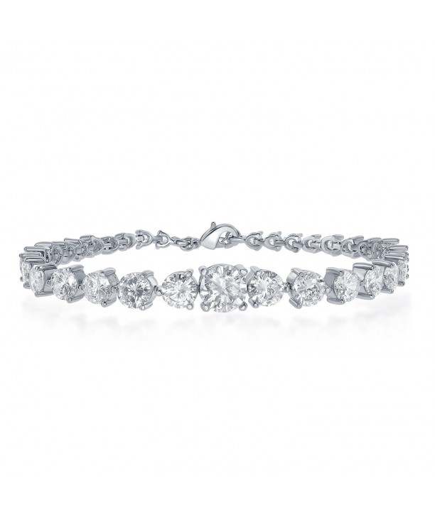 NYC Sterling Zirconia Graduated Bracelet