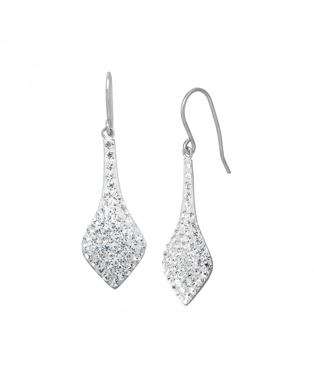 Crystal Drop Earrings Sterling Silver