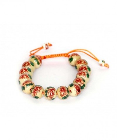 Vintage Style Porcelain Buddhist Bracelet