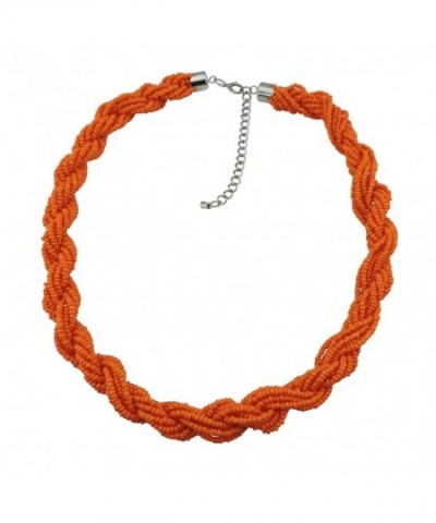 Fashion Statement Collar Necklace NK 10408 orange