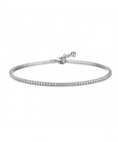 Richapex Platinum Adjustable Zirconia Anklets