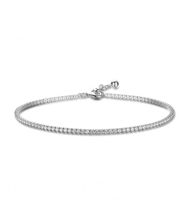 Richapex Platinum Adjustable Zirconia Anklets