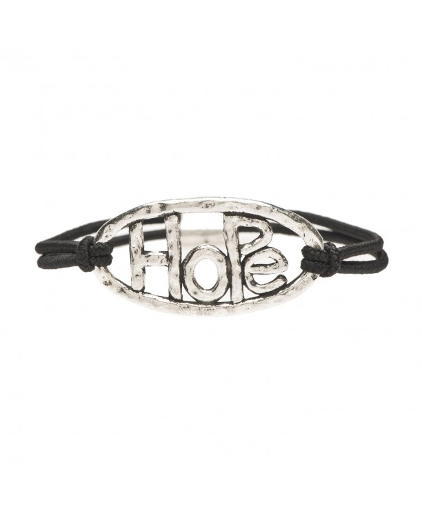 Hope Pewter Nylon Stretch Bracelet