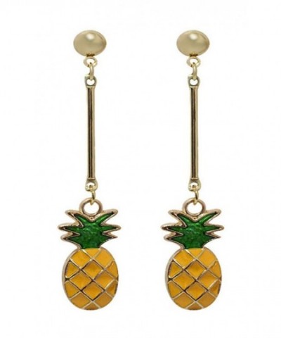 Plated Pineapple Threader Tassel Earrings