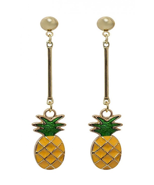 Plated Pineapple Threader Tassel Earrings