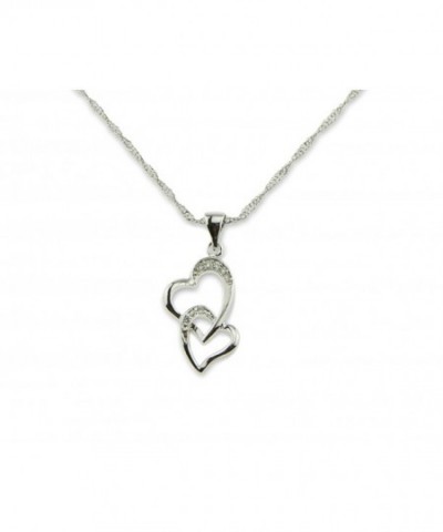 Necklace Intertwined Silver Platinum Plated Pendants Anniversary