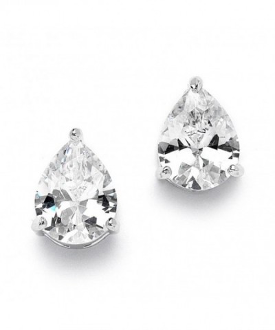 Mariell Pear Shaped Zirconia Solitaire Earrings