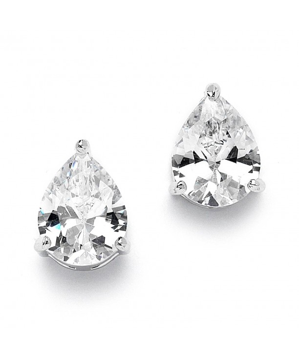 Mariell Pear Shaped Zirconia Solitaire Earrings