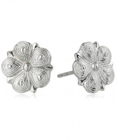 1928 Jewelry Silver Tone Floral Earrings