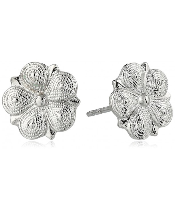 1928 Jewelry Silver Tone Floral Earrings
