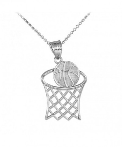 Sterling Basketball Sports Pendant Necklace