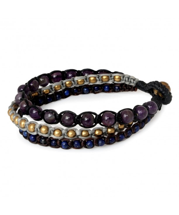 NOVICA Multi Gem Amethyst Beaded Bracelet