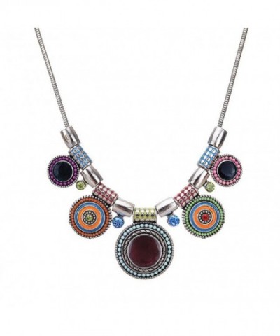 Multicolor Choker Pendants Rhinestone Necklace