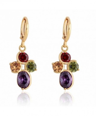 YAZILIND Charming Zirconia Colorful Earrings