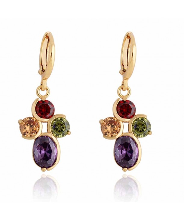 YAZILIND Charming Zirconia Colorful Earrings