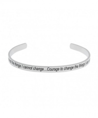 Polished Stainless Serenity Prayer Bracelet