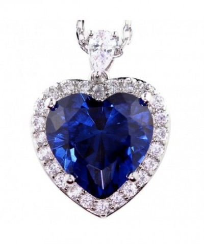 Simulated Sapphire Necklace Pendant September