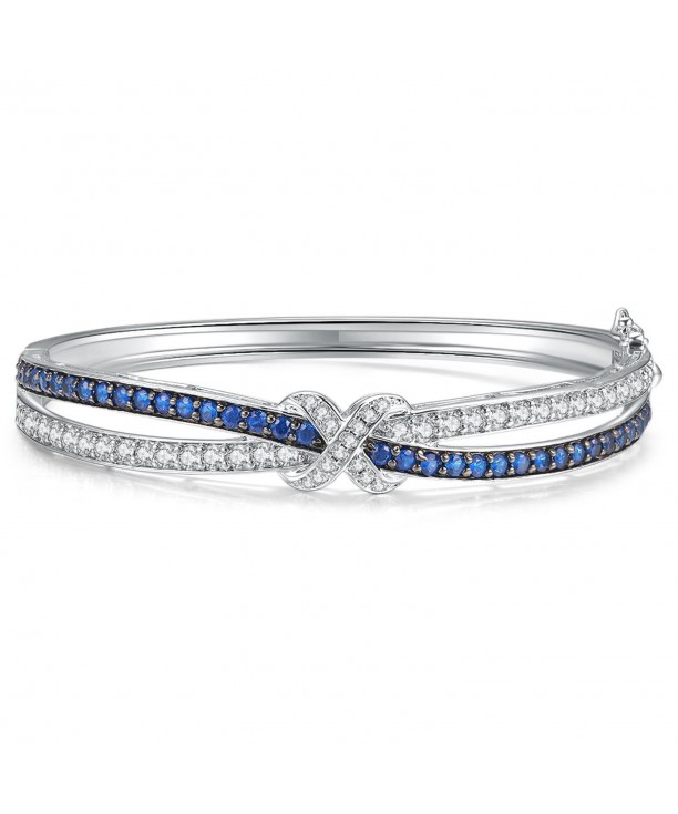 Caperci Zirconia Created Sapphire Bracelet