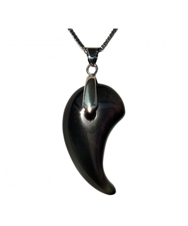 Matagama Pendant Necklace Rainbow Obsidian