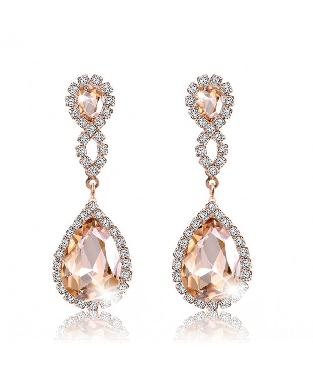 Miraculous Garden Rhinestone Earrings Champagne