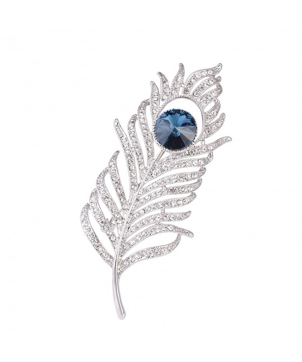 OBONNIE Silvery Crystal Rhinestones Peacock