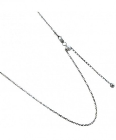 Adjustable Rhodium Sterling Necklace Shorter