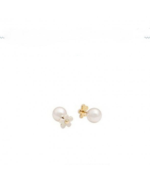 Double Sided Pearl Flower Earrings