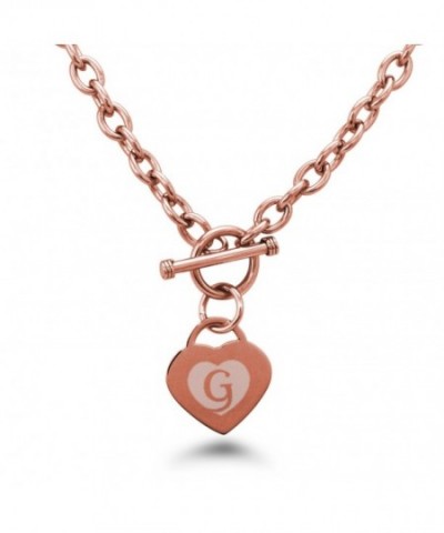 Stainless Alphabet Initial Engraved Necklace