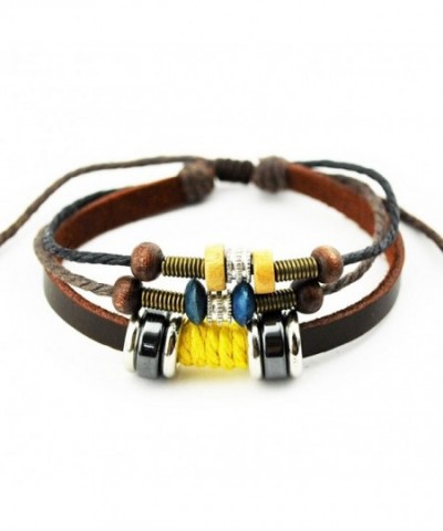 Unique Multistrand Leather Adjustable Bracelet