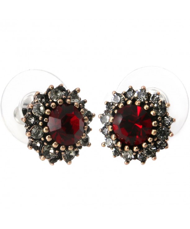 Yoursfs Burgandy Earrings Vintage Austrian