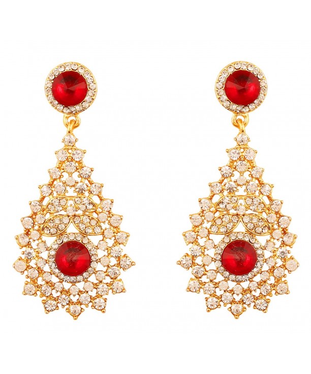 Touchstone Bollywood Rhinestone designer earrings