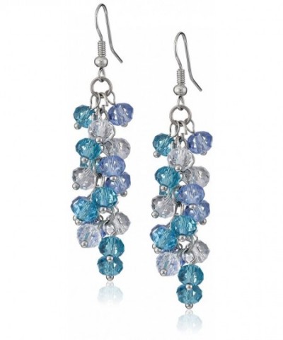 Cluster Faceted Crystal Dangle Earrings