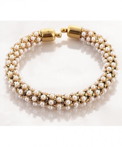 Zephyrr Adjustable Golden Pearls Bracelet