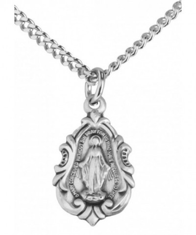 Sterling Teardrop Miraculous Pendant Rhodium