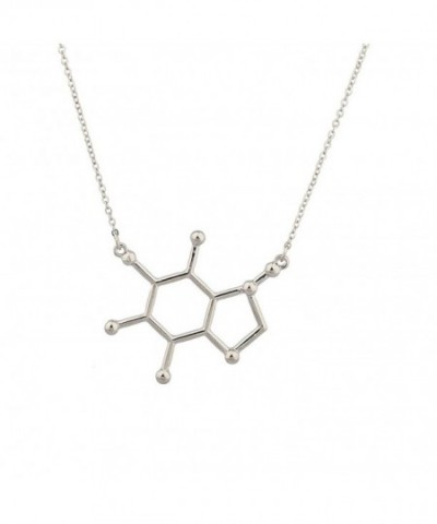 Lux Accessories Caffeine Molecule Necklace
