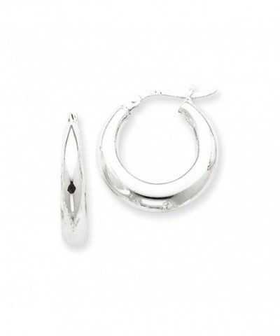 Sterling Silver Puffed Hoop Earrings