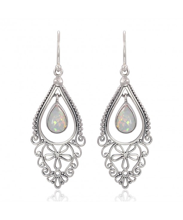 Sterling Silver Filigree Chandelier Earrings