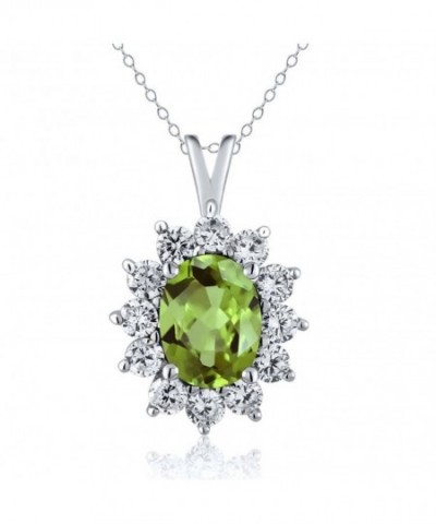 Sterling Peridot Gemstone Birthstone Necklace